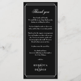 Recepción En Blanco Y Negro Gracias Tarjeta De Lug