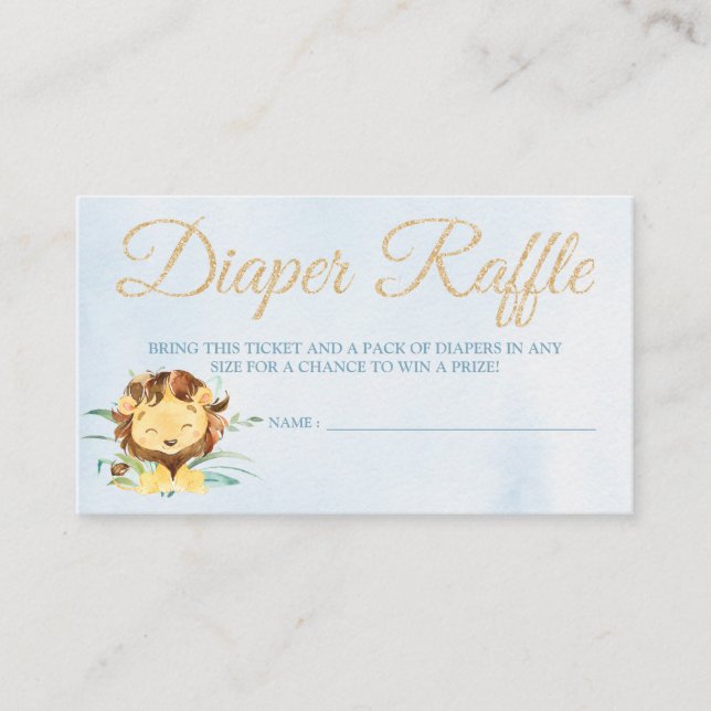 Recepción Entradas de la tarjeta Raffle de Lion Diaper para  (Anverso)