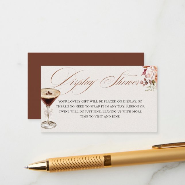 Recepción Espresso Martini Pantalla Ducha de novia Tarjeta d (Anverso/Reverso In Situ)