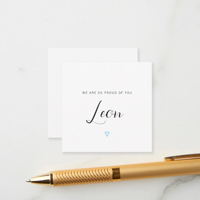 Recepción Estamos tan orgullosos de ti, con la tarjeta azul  (Anverso/Reverso In Situ)