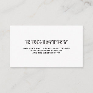 Recepción Estar Casados   Tarjeta de Registro de Boda