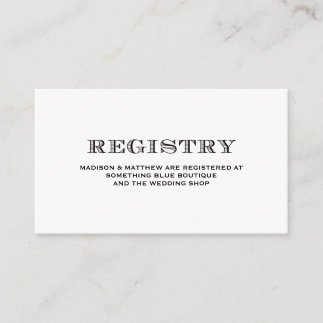 Recepción Estar Casados | Tarjeta de Registro de Boda (Anverso)