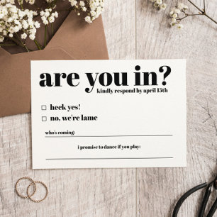 Recepción ¿Estás En La Tarjeta RSVP De Bodas Graciosas?