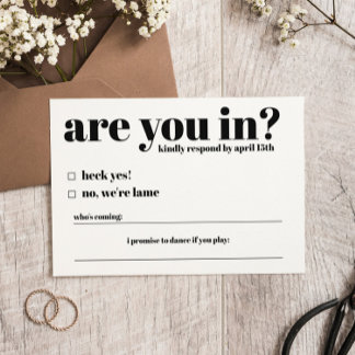 Recepción ¿Estás En La Tarjeta RSVP De Bodas Graciosas?