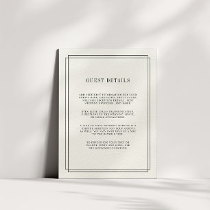 Recepción Eterno Tarjeta de Detalles para Invitado de Boda