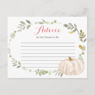 Recepción Fall Greenery Tarjeta de consejo de calabaza flora