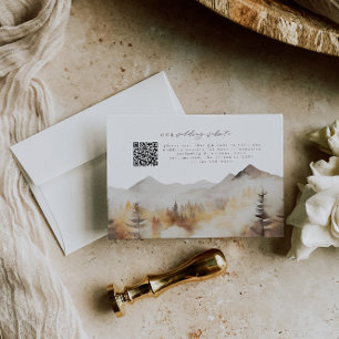 Recepción Fall Mountain Wedding RSVP Tarjeta de Gabinete