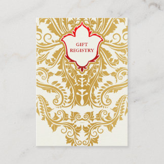 Recepción Fancy Flourige Golden Boda con tarjeta de registro