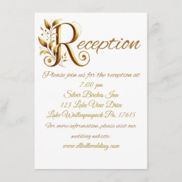 Recepción Fancy Gold R Boda Tarjeta de Alojamiento