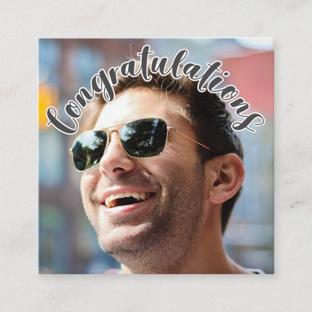 Recepción FELICITACIONES Texto superpuesto Grey Tarjeta de E (Anverso)