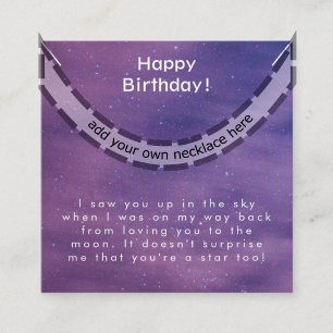 Recepción Feliz cumpleaños Galaxy Ama tu tarjeta de joyas