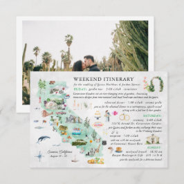 Recepción Fin de semana de boda en Napa | Tarjeta de itinera