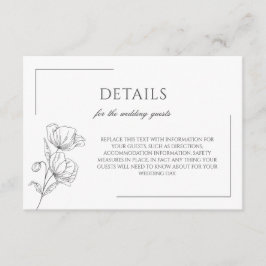 Recepción Flor de amapola elegante moda boda tarjeta de gabi