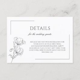 Recepción Flor de amapola elegante moda boda tarjeta de gabi