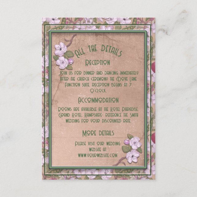 Recepción Flor de manzano - Tarjeta de cerramiento (Anverso)