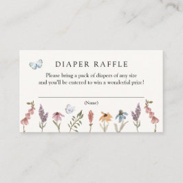 Recepción Flor de mariposa Jardín Diaper Raffle tarjeta de i