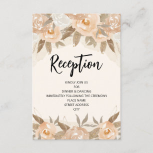 Recepción Floral Acuarela Rústica de Durazno