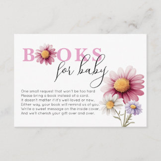 Recepción Floral Baby Shower Books para la tarjeta de bebé