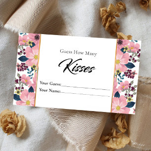 Recepción Floral Cuántas Besas Tarjeta De Alojamiento De Nov