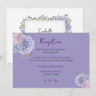 Recepción floral de hortensias azules lilas modern