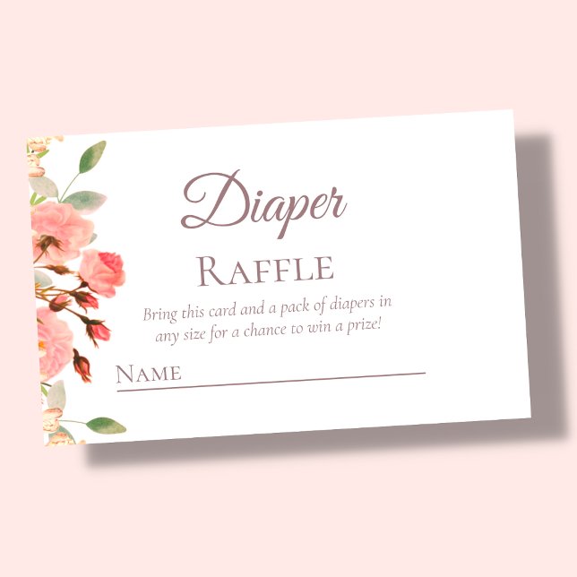 Recepción Floral | Diaper Raffle | Tarjeta de inscripción (Subido por el creador)