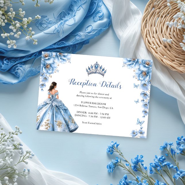 Recepción Floral Dusty Blue Princess Quinceañera (Subido por el creador)