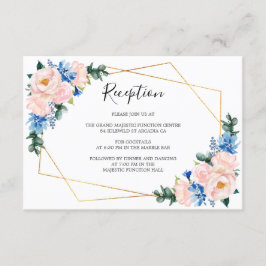 Recepción floral geométrica Rubor azul turbio