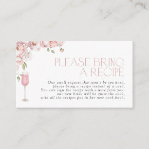 Recepción Floral rosa Por Favor Trae Una Tarjeta De Receta
