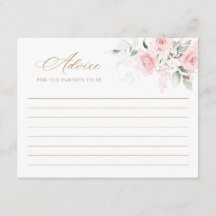 Floral Rubor Pink Gold Tarjeta de asesoramiento Ba