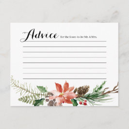 Recepción Floral Winter Shower Tarjeta de consejo moderno