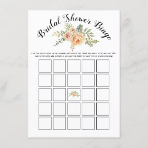 Recepción Flores acuáticas tarjeta de juego bingo de ducha d