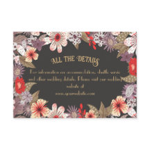Flores de fantasía - tarjeta de recinto boda