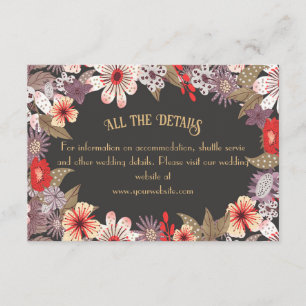 Recepción Flores de fantasía - tarjeta de recinto boda
