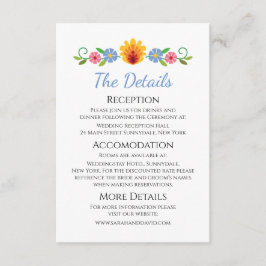 Recepción Flores folclóricas polacas tarjeta de Boda amarill