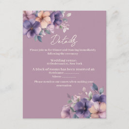 Recepción Flores puras y rosas en la tarjeta de cierre Boda