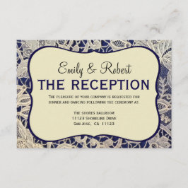 Recepción Formal de Boda Azul Marino con Encaje de