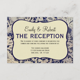 Recepción Formal de Boda Azul Marino con Encaje de