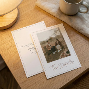 Recepción Foto romántica simple La tarjeta de gabinete de de