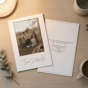 Recepción Foto romántica Tarjeta de gabinete de detalles