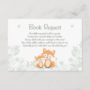 Recepción Fox Baby Shower Bring una tarjeta de libro Woodlan