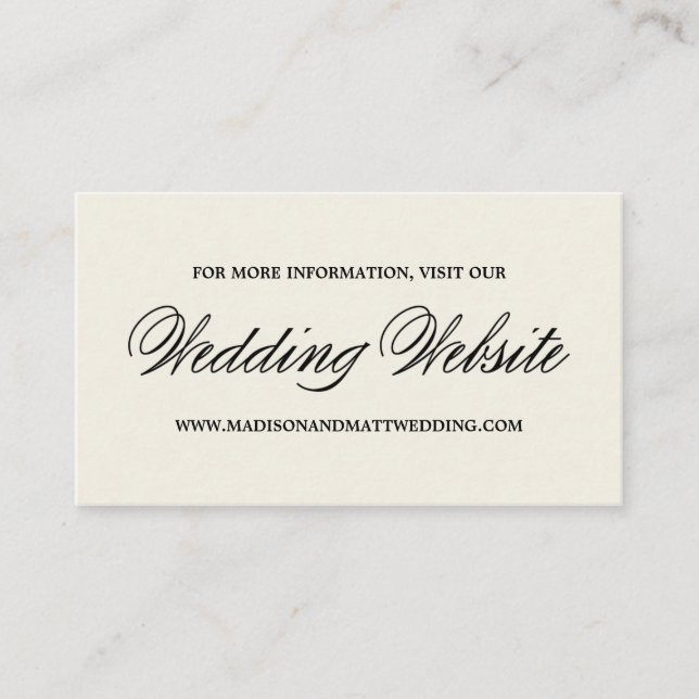 Recepción Glamour Botánico | Tarjeta de sitio web de boda (Anverso)
