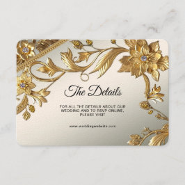 Recepción Golden Wavy deja tarjeta de gabinete con detalles 