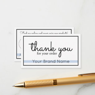 Recepción Gracias por tu tarjeta de inscripción de pedido