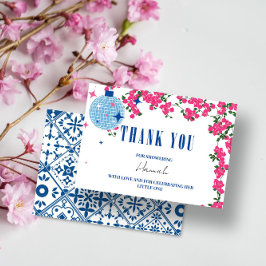 Recepción Gracias tarjeta de ducha de bebé Bougainvillea gri