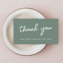 Gracias Tarjeta de Enclosure | Moderno Verde Sage