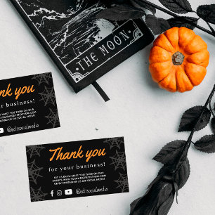 Recepción Halloween Spider Web Gracias tarjeta de visita