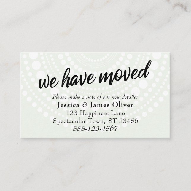 Recepción Hemos Movido Círculos Blancos Tarjeta de inserción (Anverso)