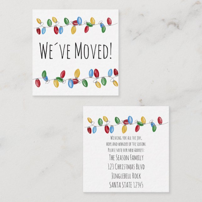 Recepción Hemos movido la tarjeta de gabinete de luces de ár (Anverso / Reverso)