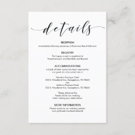 Recepción Hermosa tarjeta de gabinete de detalles de boda el