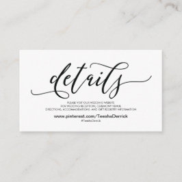 Recepción Hermosa tarjeta de gabinete de detalles del sitio 